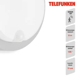 LED-Sensor-Außenwandleuchte Dortmund Ø17cm silber