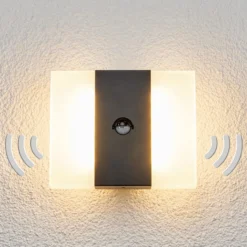 LED-Sensor-Außenwandleuchte Kumi, grafit, IP44