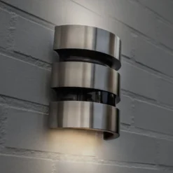 LED-Sensor-Außenwandleuchte MAYA, Edelstahl, Höhe 18 cm IP44