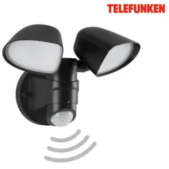 LED-Sensor-Außenwandstrahler Bilbao 2-flg. schwarz