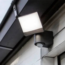 LED-Sensor-Außenwandstrahler SUNSHINE, 15 cm dunkelgrau IP44