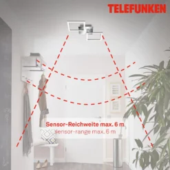 LED-Sensor-Deckenleuchte Frame chrom/alu 47x23cm