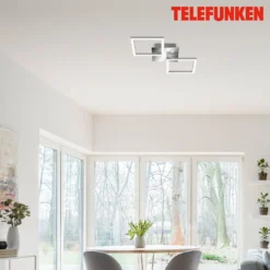 LED-Sensor-Deckenleuchte Frame chrom/alu 47x23cm