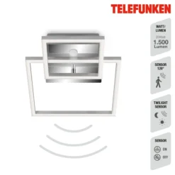LED-Sensor-Deckenleuchte Frame chrom/alu 26x36cm