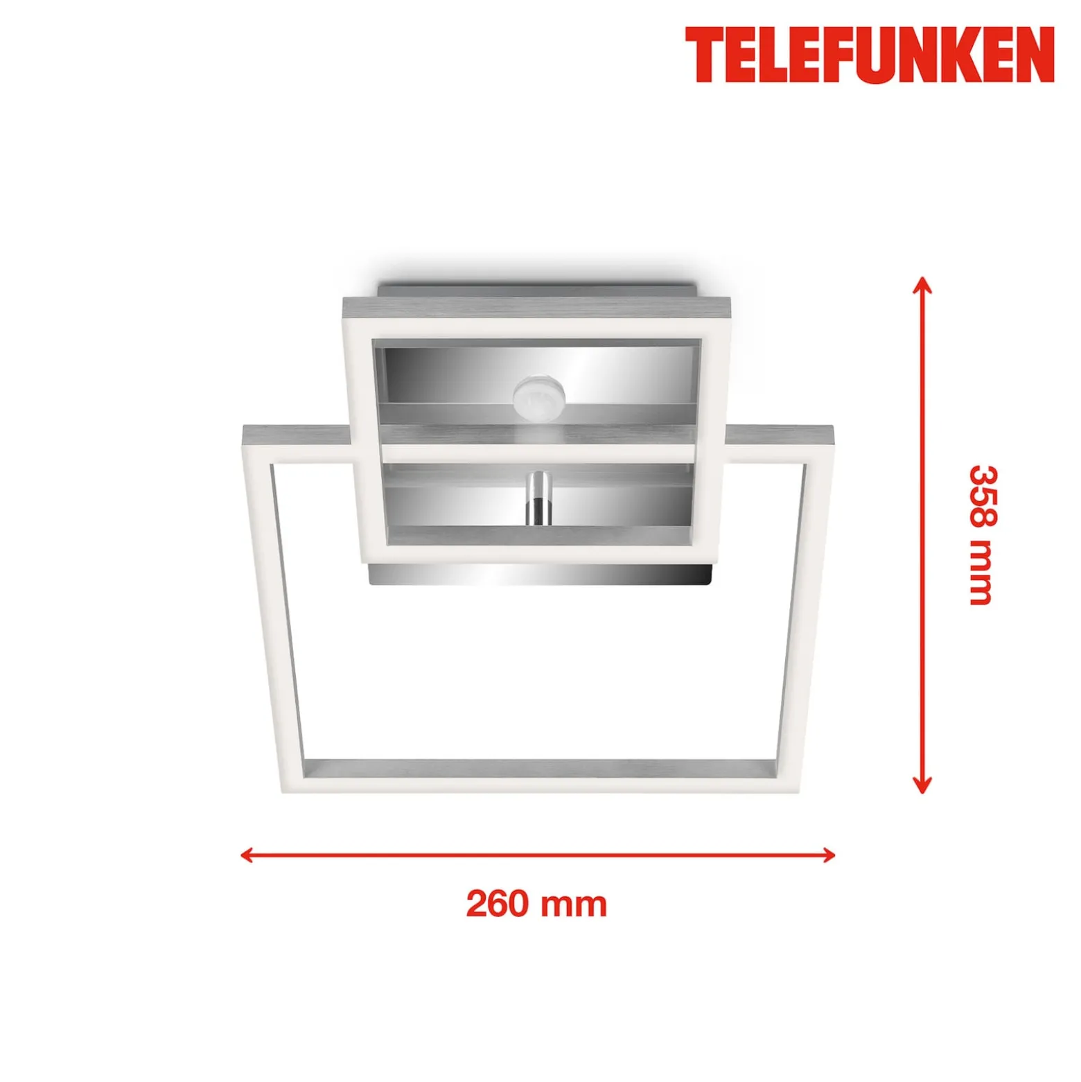LED-Sensor-Deckenleuchte Frame chrom/alu 26x36cm