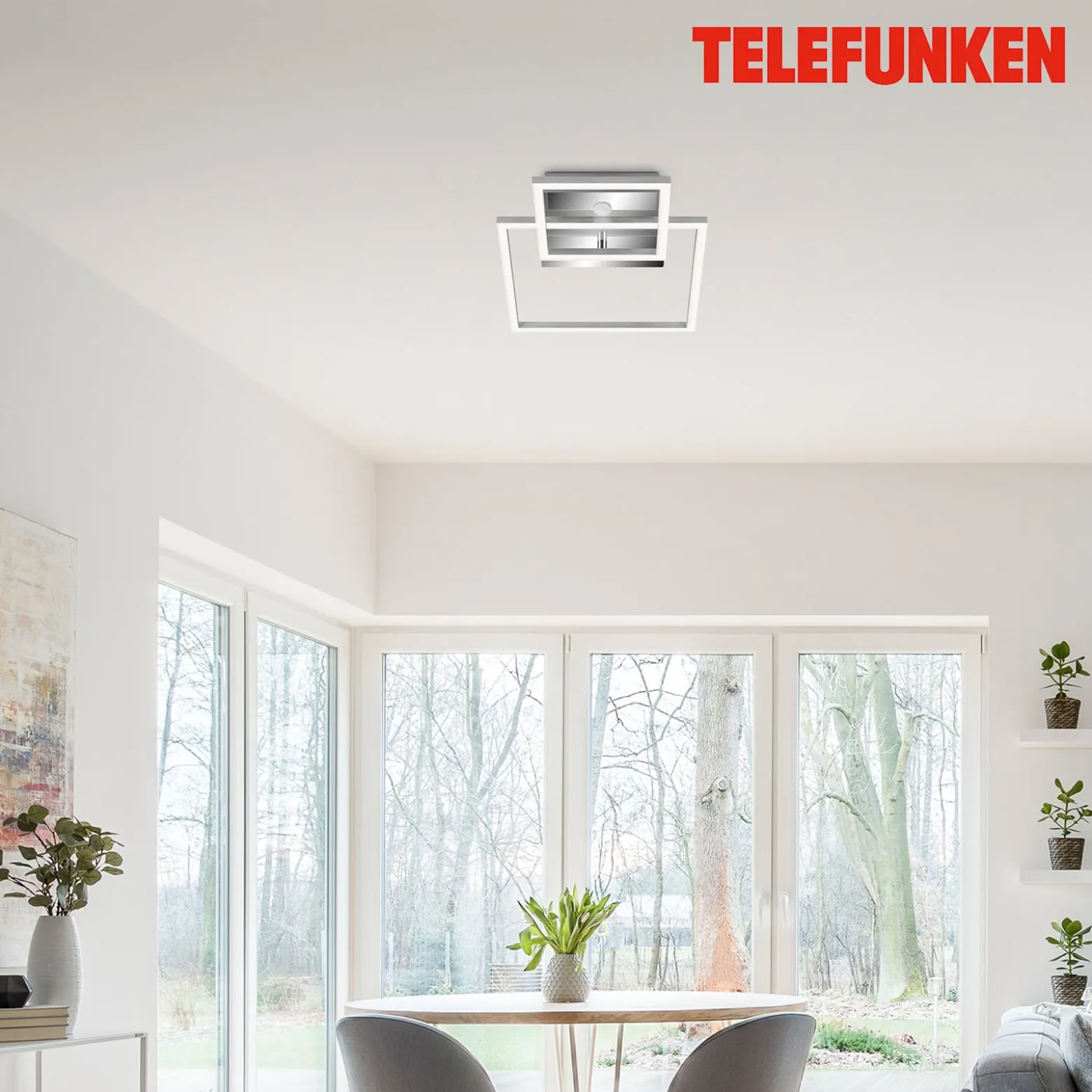 LED-Sensor-Deckenleuchte Frame chrom/alu 26x36cm