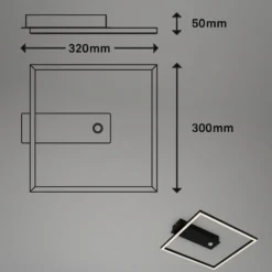 LED-Sensor-Deckenleuchte Nici quadratisch schwarz