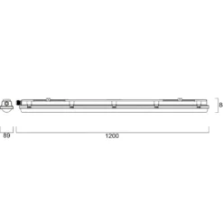 LED-Sensor-Wannenleuchte RESISTO, grau, 120 cm 34 W 840 IP66