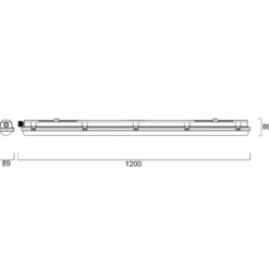 LED-Sensor-Wannenleuchte RESISTO, grau, 120 cm 17 W 840 IP66