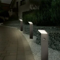 LED-Sensor-Wegelampe PEARL, Höhe 50 cm anthrazit Metall IP54
