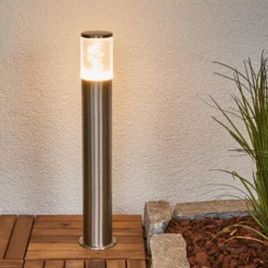 LED-Sockellampe Belen, Edelstahl