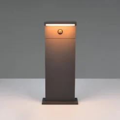 LED-Sockellampe Ravi, anthrazit, Höhe 50 cm, Sensor, IP54