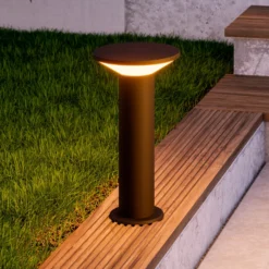LED-Sockellampe Rigosa, schwarz, Höhe 35 cm, Metall