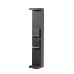LED-Sockellampe Steckdosensäule Lerna, 60 cm, Alu dunkelgrau