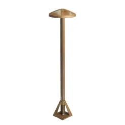 LED-Sockelleuchte Aura Disk, Höhe 50 cm, messing antik