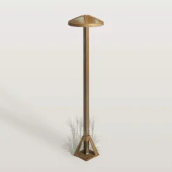 LED-Sockelleuchte Aura Disk, Höhe 50 cm, messing antik