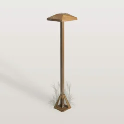 LED-Sockelleuchte Aura Edge, Höhe 50 cm, messing antik