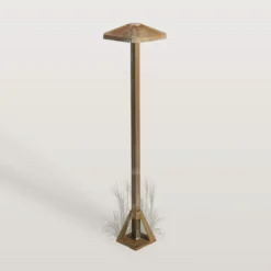 LED-Sockelleuchte Aura Frame, Höhe 50 cm, messing antik