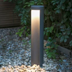 LED-Sockelleuchte Chandra, dunkelgrau, Aluminium, Höhe 45 cm