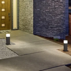LED-Sockelleuchte HUDSON, anthrazit, Höhe 30 cm, Metall IP44