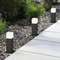 LED-Sockelleuchte HUDSON, anthrazit, Höhe 30 cm, Metall IP44