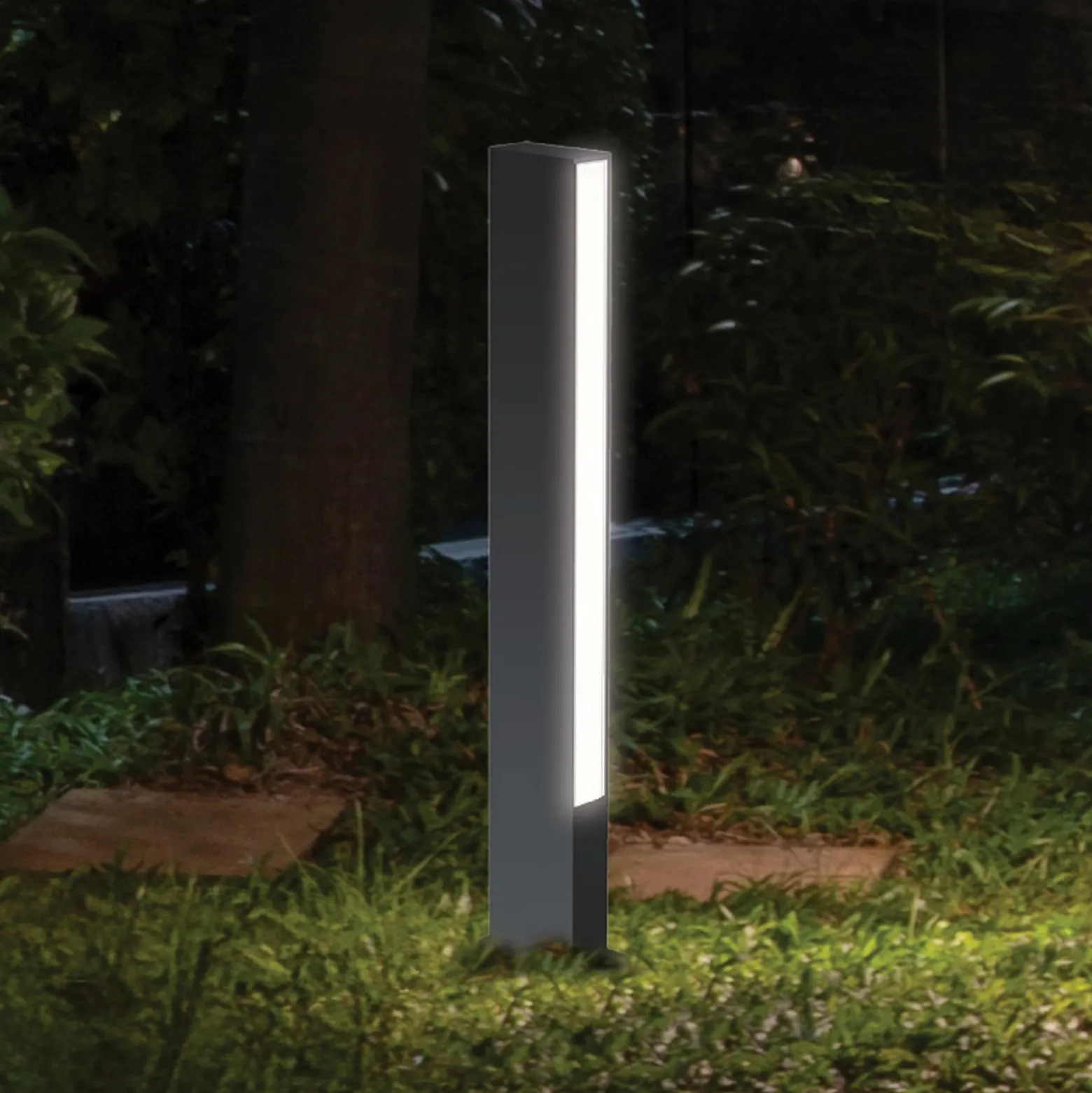 LED-Sockelleuchte Lir, Höhe 60 cm, dunkelgrau Metall