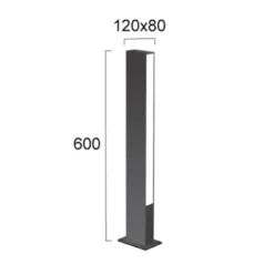 LED-Sockelleuchte Lir, Höhe 60 cm, dunkelgrau Metall