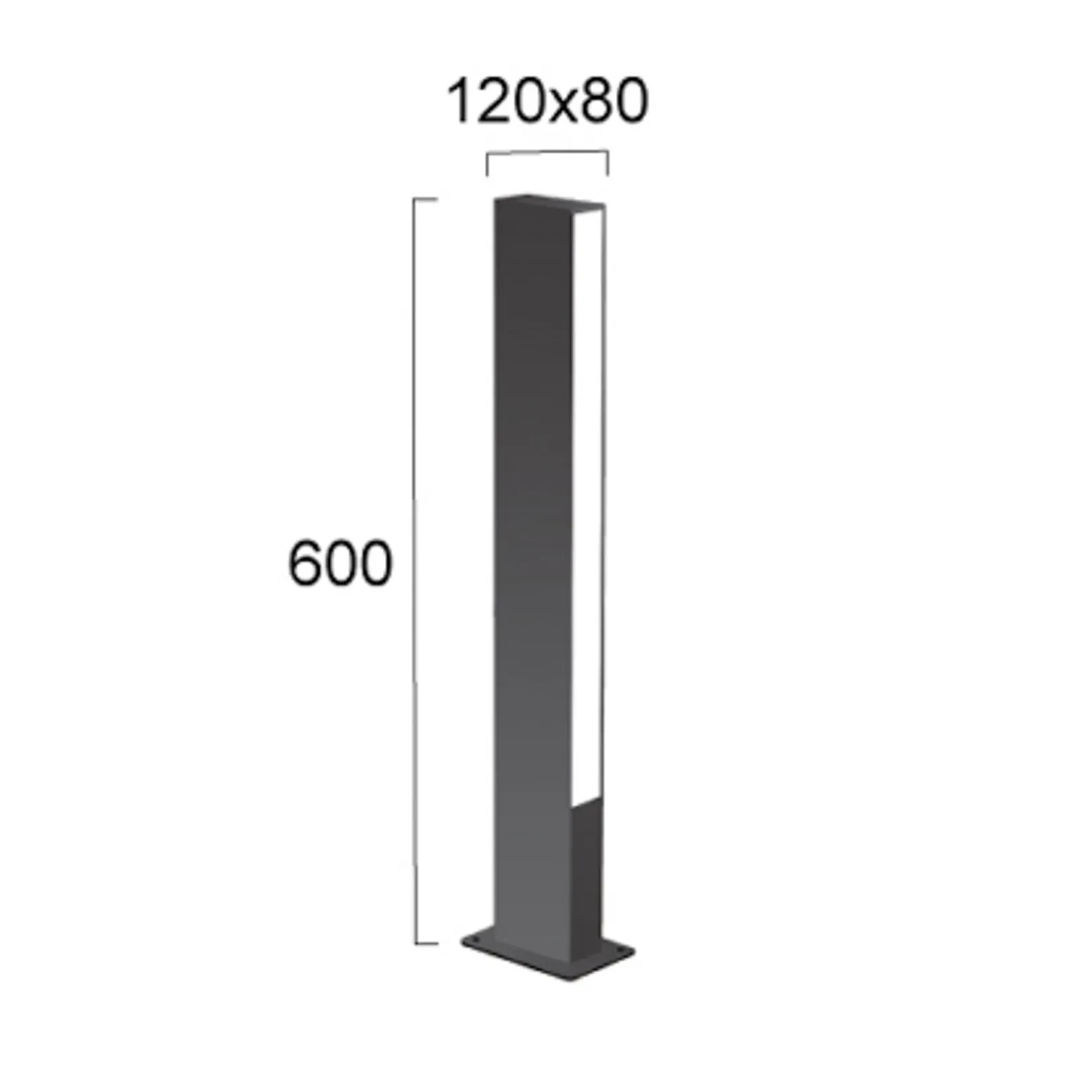 LED-Sockelleuchte Lir, Höhe 60 cm, dunkelgrau Metall