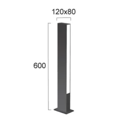 LED-Sockelleuchte Lir, Höhe 60 cm, dunkelgrau Metall, 2-flg.