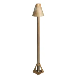 LED-Sockelleuchte Silva Disk, Höhe 50 cm, messing antik