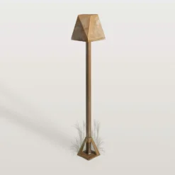 LED-Sockelleuchte Silva Edge, Höhe 50 cm, messing antik