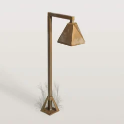 LED-Sockelleuchte Silva Edge, 50 x 19 cm, messing antik