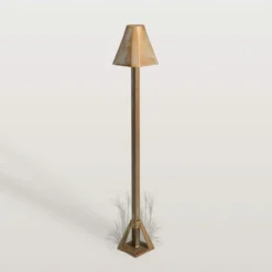 LED-Sockelleuchte Silva Frame, Höhe 50 cm, messing antik