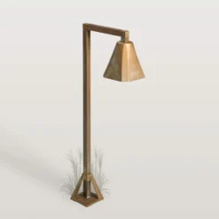 LED-Sockelleuchte Silva Frame, 50 x 19 cm, messing antik