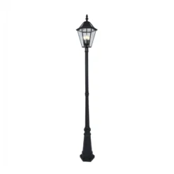 LED-Solar-Außenleuchte LONDON, schwarz, Höhe 227 cm, IP44