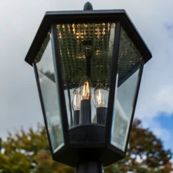 LED-Solar-Außenleuchte LONDON, schwarz, Höhe 227 cm, IP44