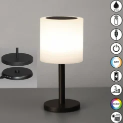 LED-Solar-Außentischleuchte Milano Pro, RGBW, Fernbedienung