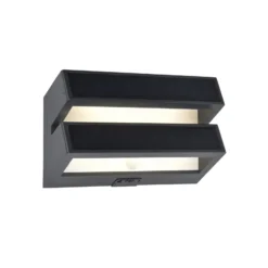 LED-Solar-Außenwandlampe BARLO, dunkelgrau 21 cm Sensor IP54