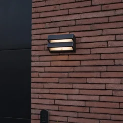 LED-Solar-Außenwandlampe BARLO, dunkelgrau 21 cm Sensor IP54