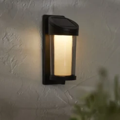 LED-Solar-Außenwandleuchte Alippa, schwarz Höhe 21 cm Metall