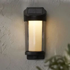 LED-Solar-Außenwandleuchte Alippa, schwarz Höhe 21 cm Metall
