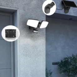 LED-Solar-Außenwandleuchte Duplex, 2-flammig, Eckmontage