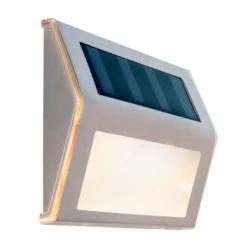 LED-Solar-Außenwandleuchte 5282104, Edelstahl, 4er-Set, IP44