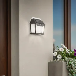 LED-Solar-Außenwandleuchte Filo Double, schwarz, IP44