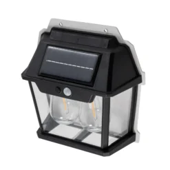 LED-Solar-Außenwandleuchte Filo Double, schwarz, IP44