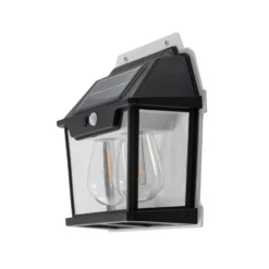 LED-Solar-Außenwandleuchte Filo Double, schwarz, IP44