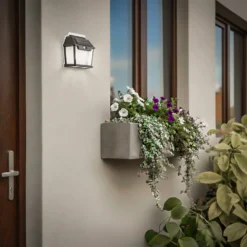 LED-Solar-Außenwandleuchte Filo Double, schwarz, IP44