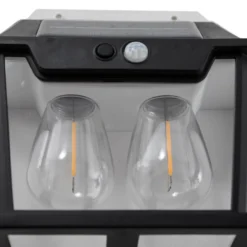 LED-Solar-Außenwandleuchte Filo Double, schwarz, IP44