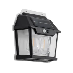 LED-Solar-Außenwandleuchte Filo Double, schwarz, IP44