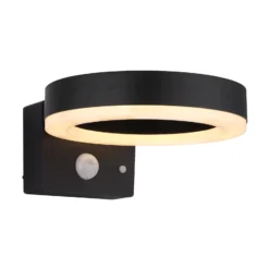 LED-Solar-Außenwandleuchte 36507 schwarz, Sensor, Kunststoff